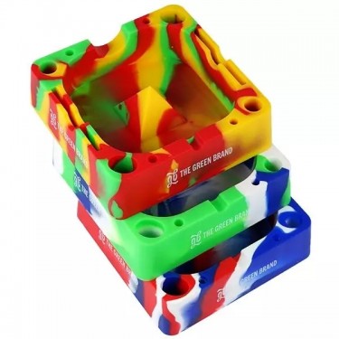 Cenicero Cuadrado De Silicona GB rojo y azul